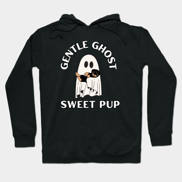 Gentle Ghost, Sweet Pup. Cute little ghost with a cute pup, dog, puppy, halloween Hoodie by Project Charlie